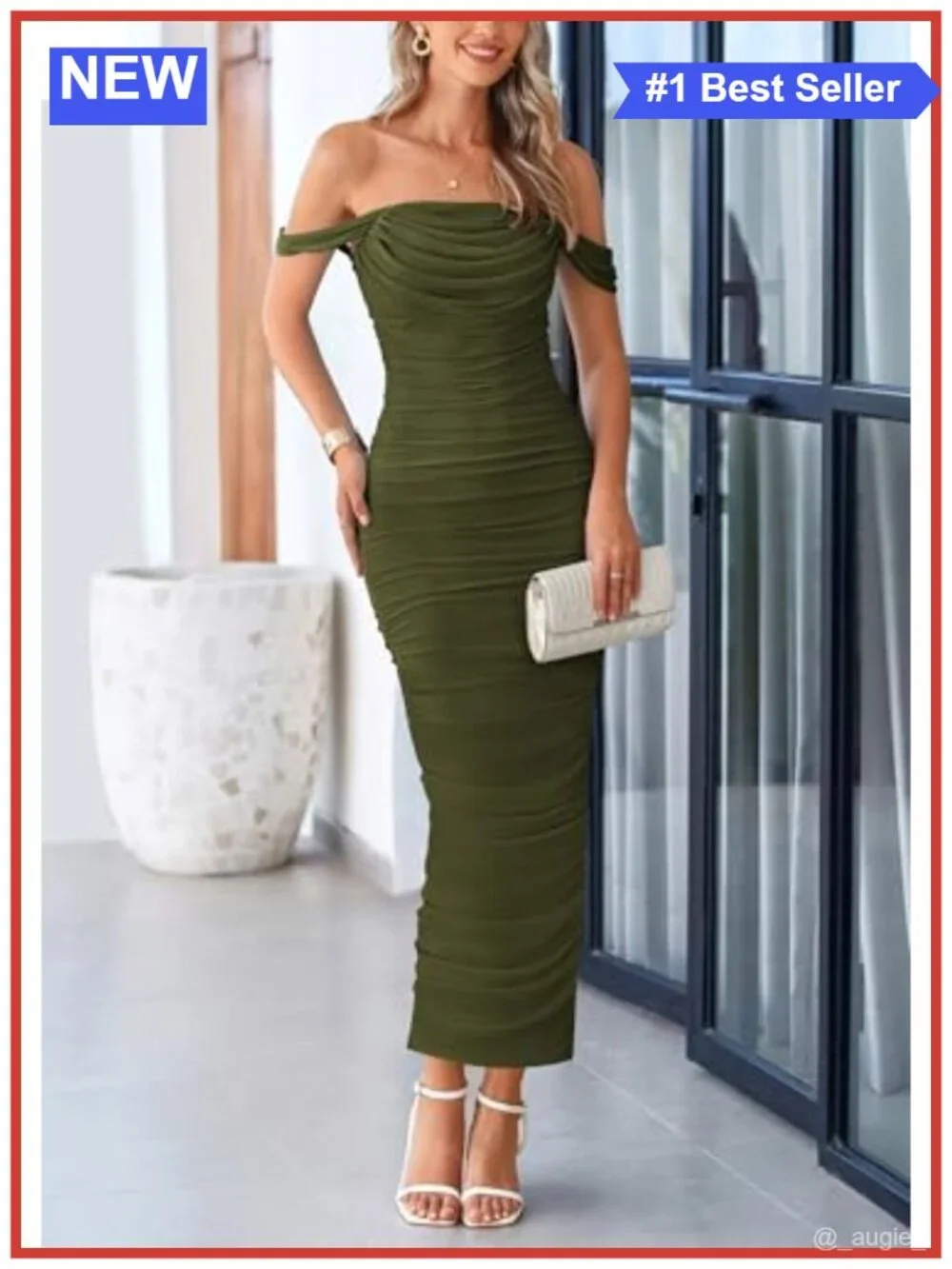 Women's Off Shoulder Maxi Wedding Guest Dress Bodycon Mesh
